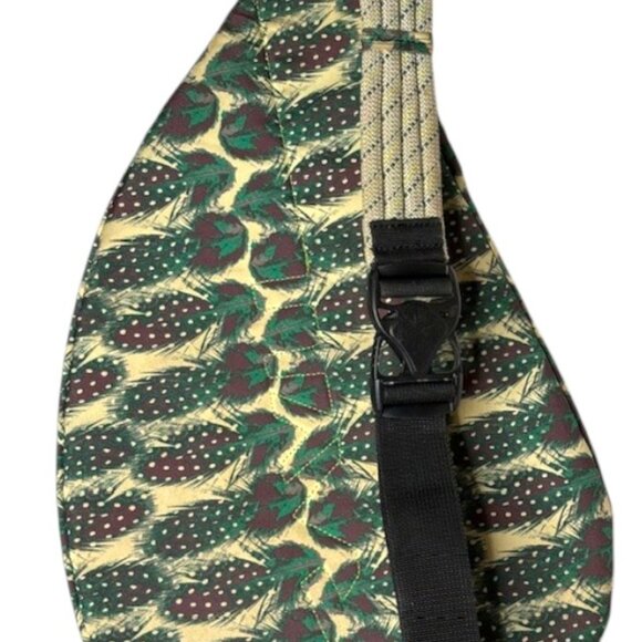 KAVU Original Rope Sling Bag Adjustable Strap Feather Print - 20" x 11" x 5" - Picture 5 of 10